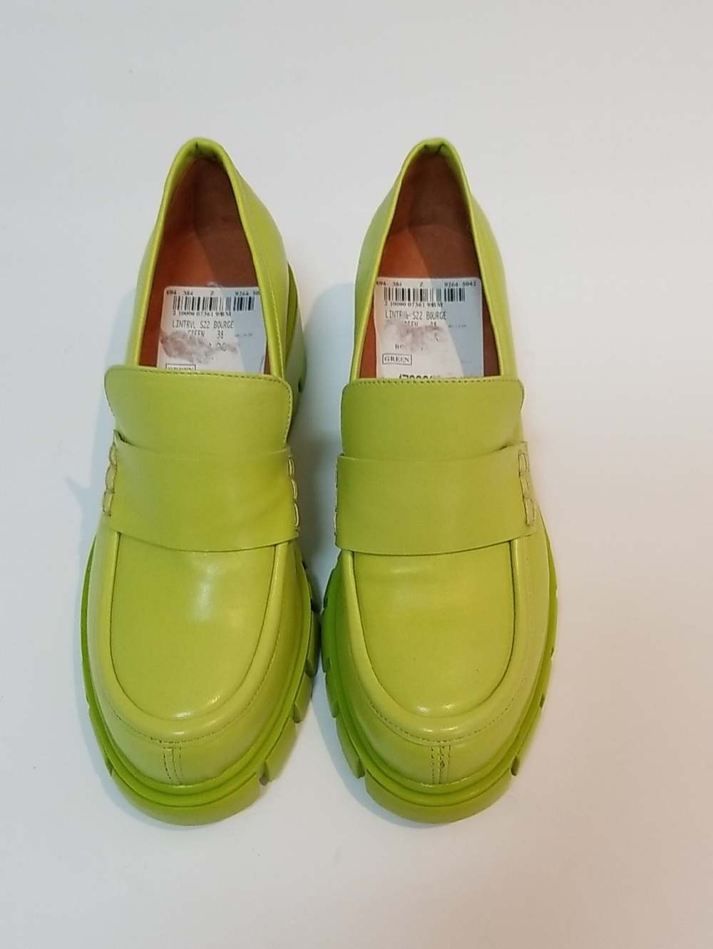 Lime Green Chunky Loafers